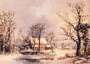 George Henry Durrie Winter in the Country, The Old Grist Mill Spain oil painting artist
